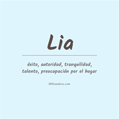 Significado Del Nombre Lia