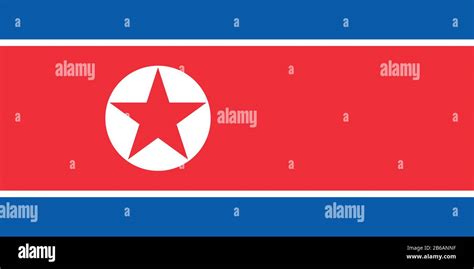 Flag of North Korea - North Korean flag standard ratio - true RGB color ...