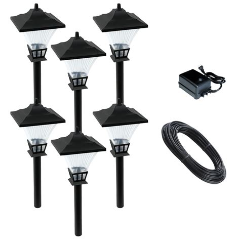 Hampton Bay 12v Lowvage 6 Light Cast Aluminum 4w Path Light Kit Black