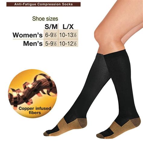 Great King Unisex Anti Fatigue Compression Socks Copper Infused Fibers