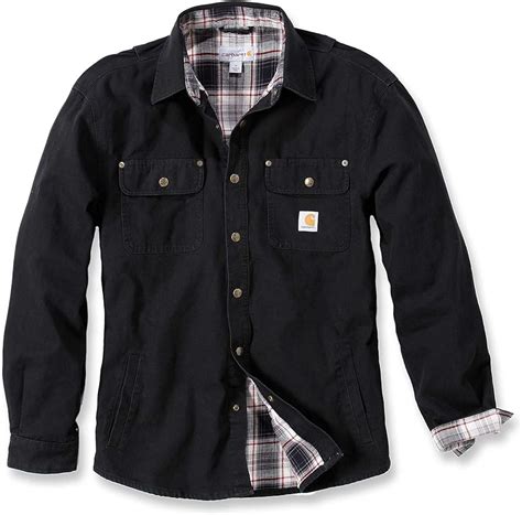 Carhartt 100590001s004 Weathered Canvas Shirt Jacket Colour Black