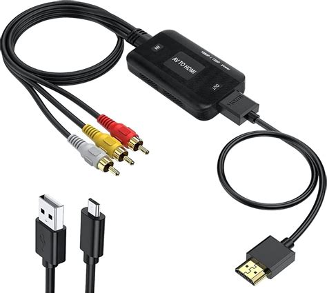 Amanka Adaptateur Hdmi Rca Hdmi Vers Rca Cvbs Av Composite Video