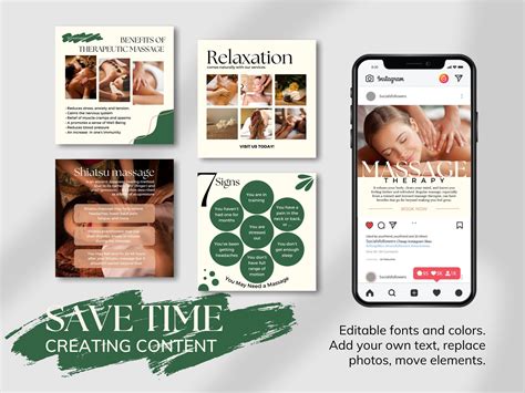 Massage Therapist Instagram Templates Medical Spa Instagram Post Massage Template Massage