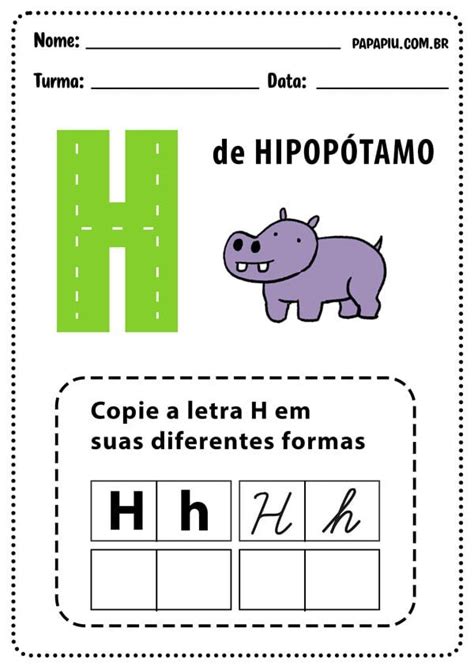 Atividades Do Alfabeto A Letra H Papapiu