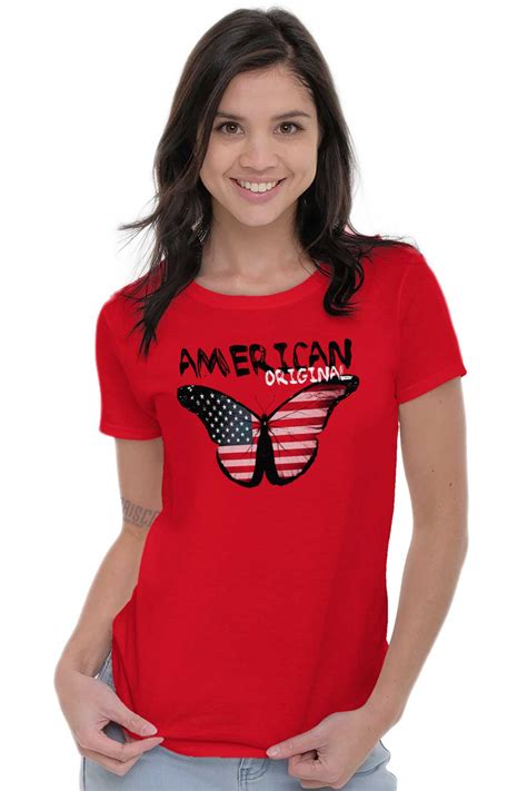 Brisco Brands American Cutie American Flag Lips Usa Womens T Shirt