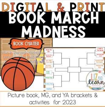 March Madness Book Bracket 2023 Digital AND PRINT By Liz And Learn