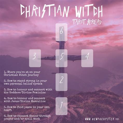 A Cross On Top Of A Mountain With The Words Christian Witch Tarot Area