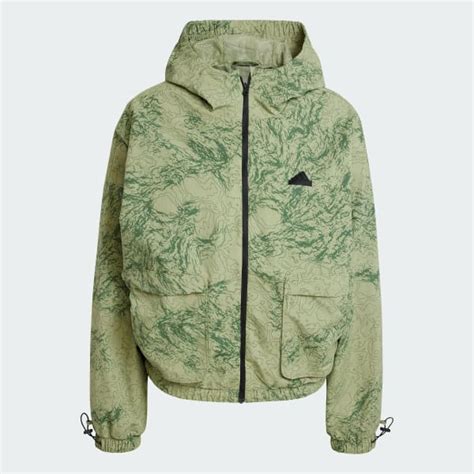 Adidas City Escape Woven Windbreaker Green Adidas UK