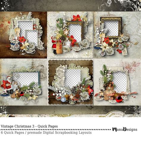 Craft Supplies & Tools Premade Paper 12x12 Christmas pages 20 page pre-made scrapbook Papercraft ...