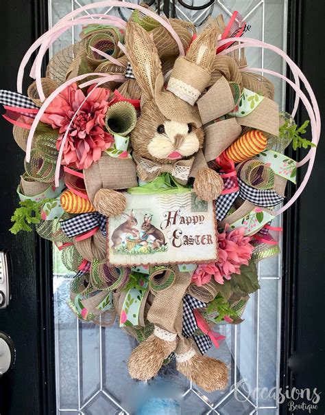 Easter Wreath Easter Door Swag Door Hanger Spring Wreath Bunny