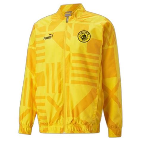 Veste de survêtement d avant match Manchester City 2022 23 jaune noir