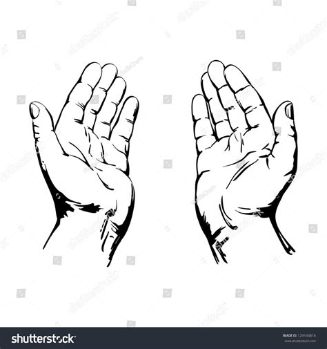 Prayer Hands Drawing, Hand Art Drawing, Line Art Drawings, Cool Drawings, Praying Hands Tattoo ...