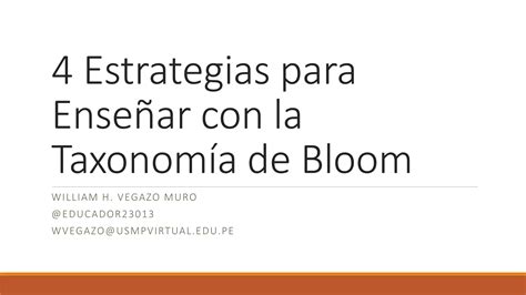 4 estrategias para enseñar con la taxonomía de Bloom PPT Descarga