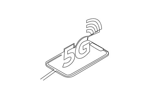 Premium Vector Single One Line Drawing 5g Smartphone 5g Technology