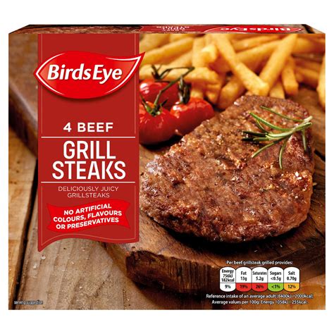 Birds Eye 4 Beef Grill Steaks 340g Beef Iceland Foods