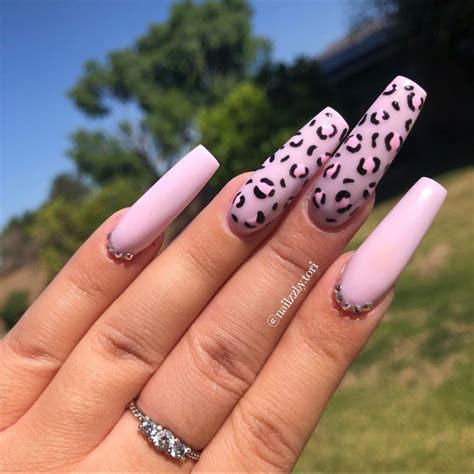 Pink Cheetah Print Acrylic Nails 🐆💗💗 Unghie Idee Unghie Leopardate