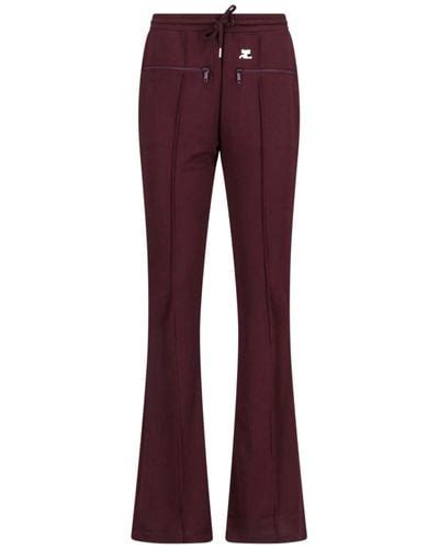 Red Courreges Pants For Women Lyst