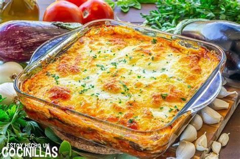 Receta De Lasaña De Berenjena Con Carne Picada Y Queso ¡deliciosa