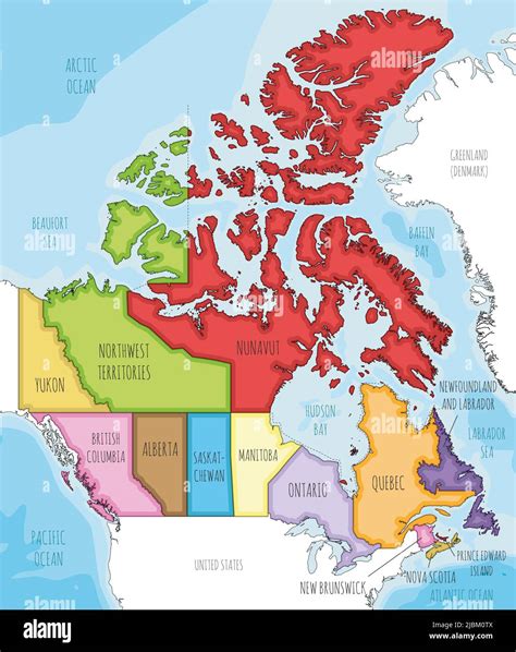 Mapa Politico Detallado De Canada Ilustracion Del Vector Ilustracion