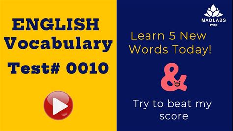 English Vocabulary Quiz Practice Test 0010 Madlabs Daily Vocabulary