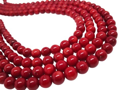 Red Coral Beads Round Red Coral Sku A From Loveofjewelry On Etsy