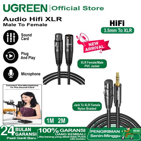 Jual UGREEN Kabel Microphone Karaoke Audio XLR Hifi Female To 3 5mm