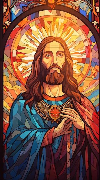 Premium Photo Stained Glass Window Of Jesus