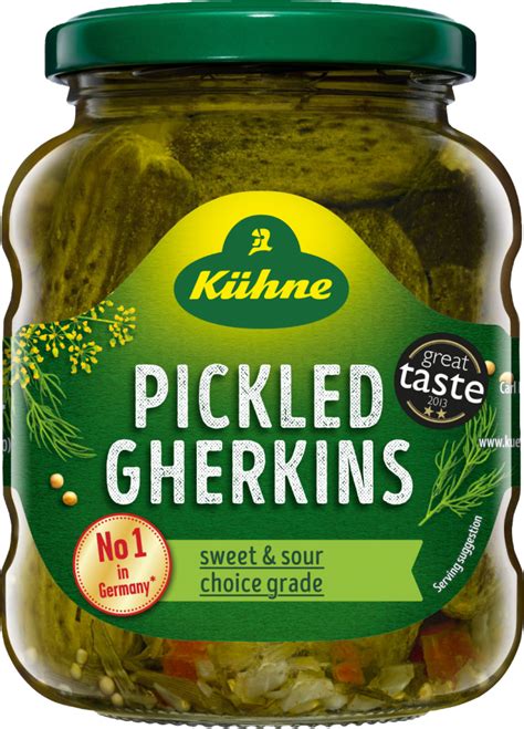 Kuhne Pickled Gherkins 330g Pecks Farm Shop