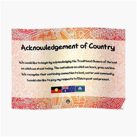 "Acknowledgement of Country - Authentic Aboriginal Art" Poster for Sale ...