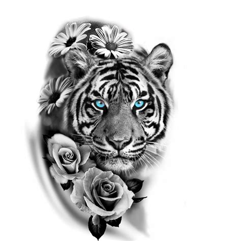 Tiger In Flowers Tattoo Tiger Tattoo Thigh