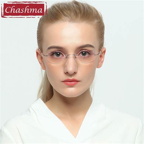 Womens Eyeglasses Diamond Rimless Titanium 3089 Eyeglasses For Women Fashion Glasses Frames