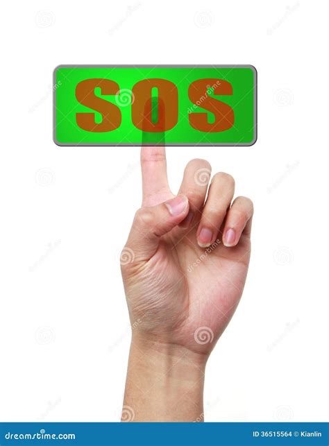 Hand and button SOS stock photo. Image of care, help - 36515564