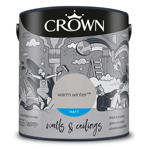 Warm Winter Greys Matt Emulsion Walls Ceilings Crown Paints