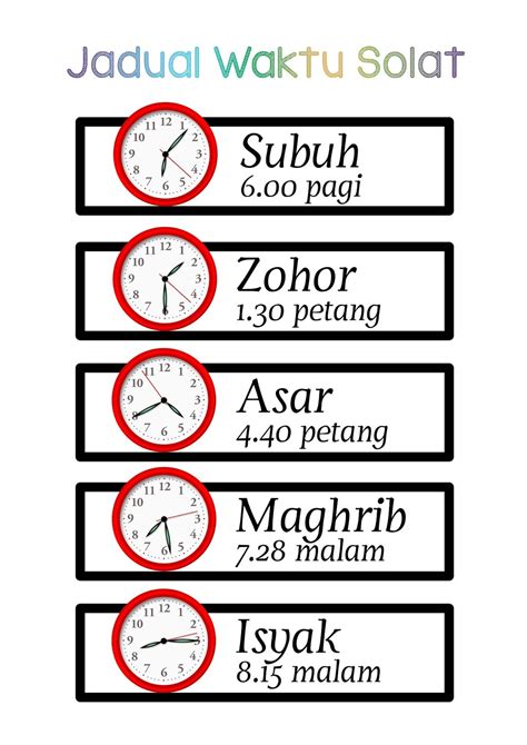 Luv U Syafi Jadual Waktu Solat Untuk Anak