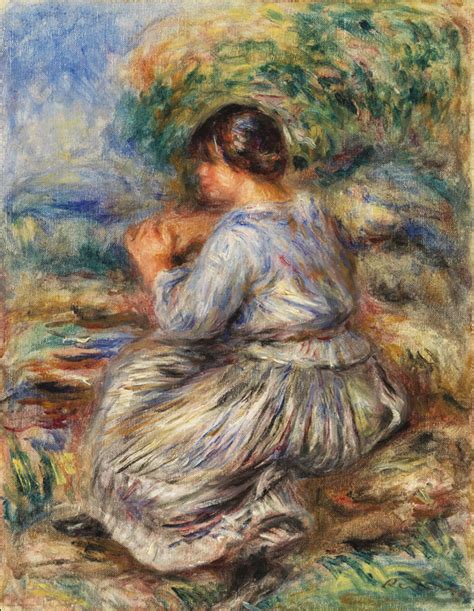 Galeria Plakatu Plakat Girl Seated In A Landscape Pierre Auguste