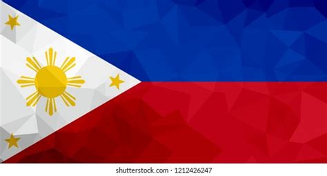 Philippines Flag Abstract Polygon Geometric Shape Stock Vector Royalty