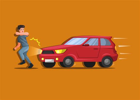 Car Hit People Hit And Run Car Crash And Accident Illustration Cartoon