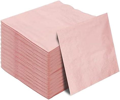 Amazon Pieces Ply Light Pink Napkin Disposable Cocktail