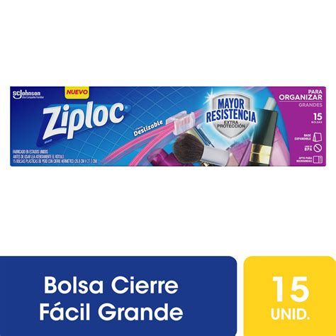 ZIPLOC BOLSA ORGANIZAR GRANDE 15 UNID 12 UNIDADES Anaes Cl