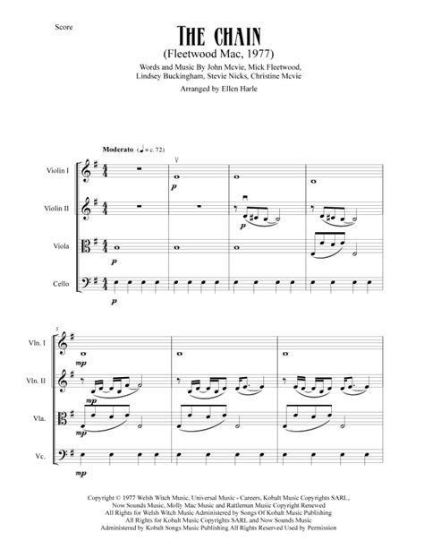 The Chain Arr Ellen Harle By Fleetwood Mac Sheet Music For String