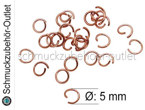 Edelstahl Biegeringe rosegold Ø 5 mm Schmuckzubehör Outlet