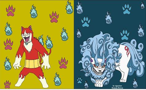 Yo Kai Jibanyan And Yo Kai Komasan Shadowside By Romainbowen On Deviantart