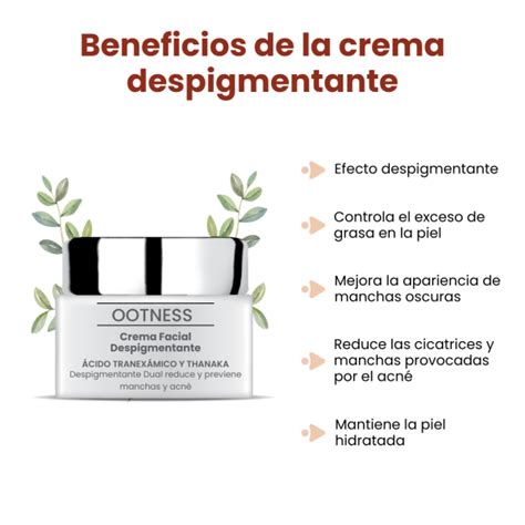 Crema Facial Despigmentante Ácido Tranexámico y Thanaka Ootness