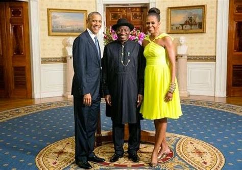 President Jonathan Poses with Barack and Michelle Obama | 36NG