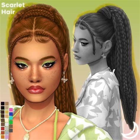 Scarlet Hair By Imvikai Imvikai In Sims Hair Sims Black