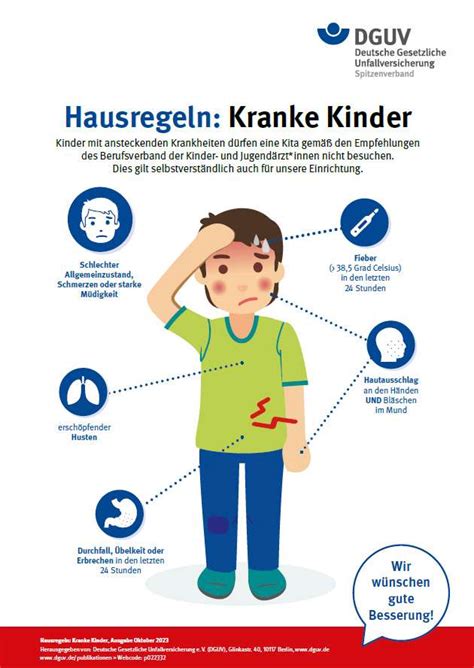 Hausregeln Kranke Kinder Plakat DGUV Publikationen