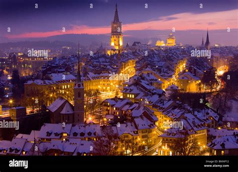 Bern BE Old Town night winter canton Bern town city Christmas Advent ...