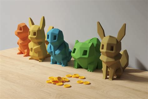 Low-poly Pikachu - Piggy Bank by Agustin Arroyo | Download free STL ...