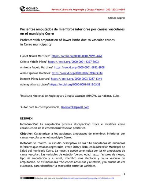 Pdf Pacientes Amputados De Miembros Inferiores Por Causas Pdfslide Net