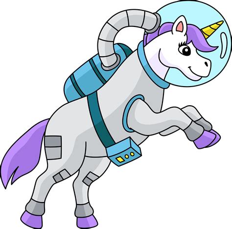 Unicorn Astronaut In Space Cartoon Clipart 6823333 Vector Art at Vecteezy